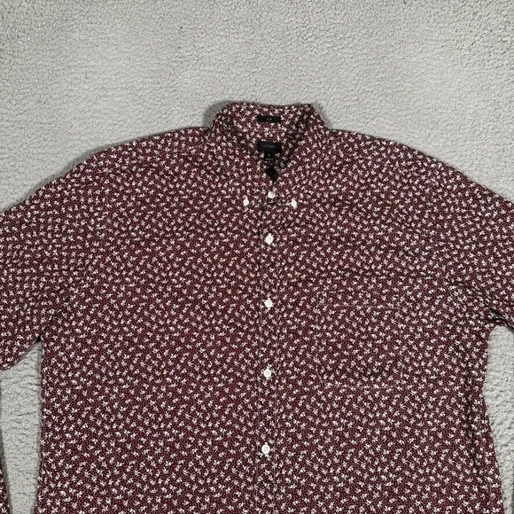J Crew Shirt Mens XL Floral Slim Casual Preppy Button Down Pocket Long Sleeve - Picture 2 of 10